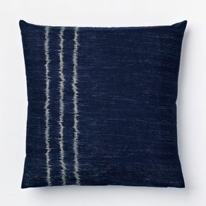 2 West Elm Organic Indigo Ikat Stripe Euro Shams